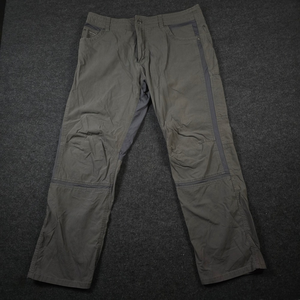 Kuhl Radikl Pants Dark Charcoal Grey Cotton Outdoor Hiking Gorpcore Mens 36x30